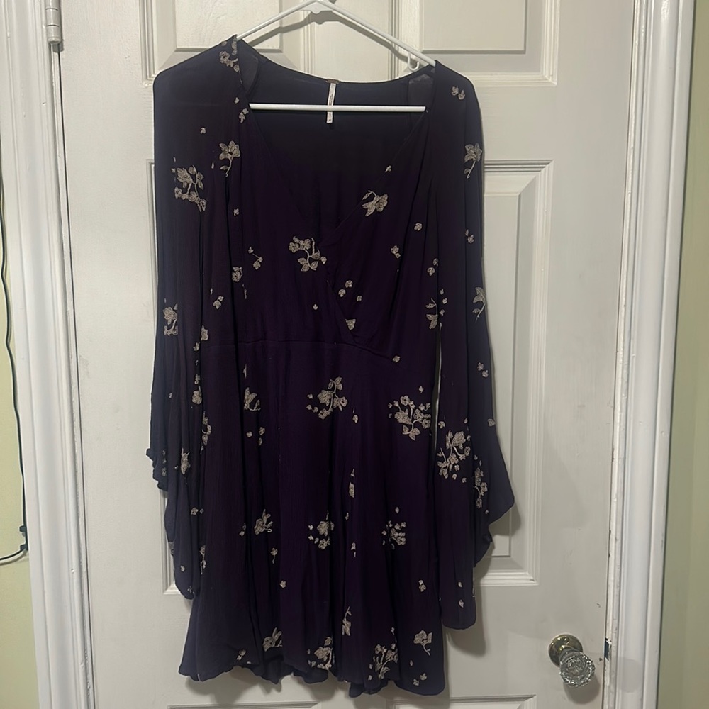Purple long sleeve flowy dress from free people